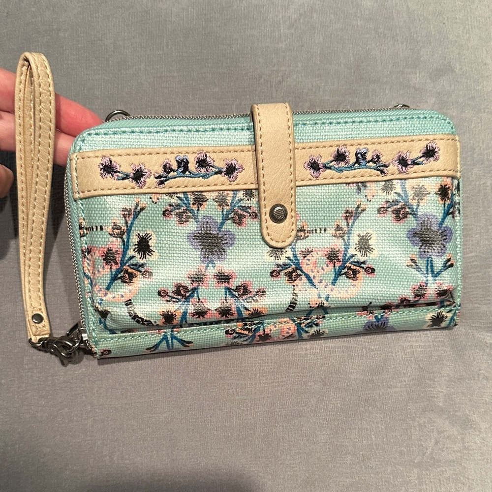 Floral Mint and Beige Women's Wallet
